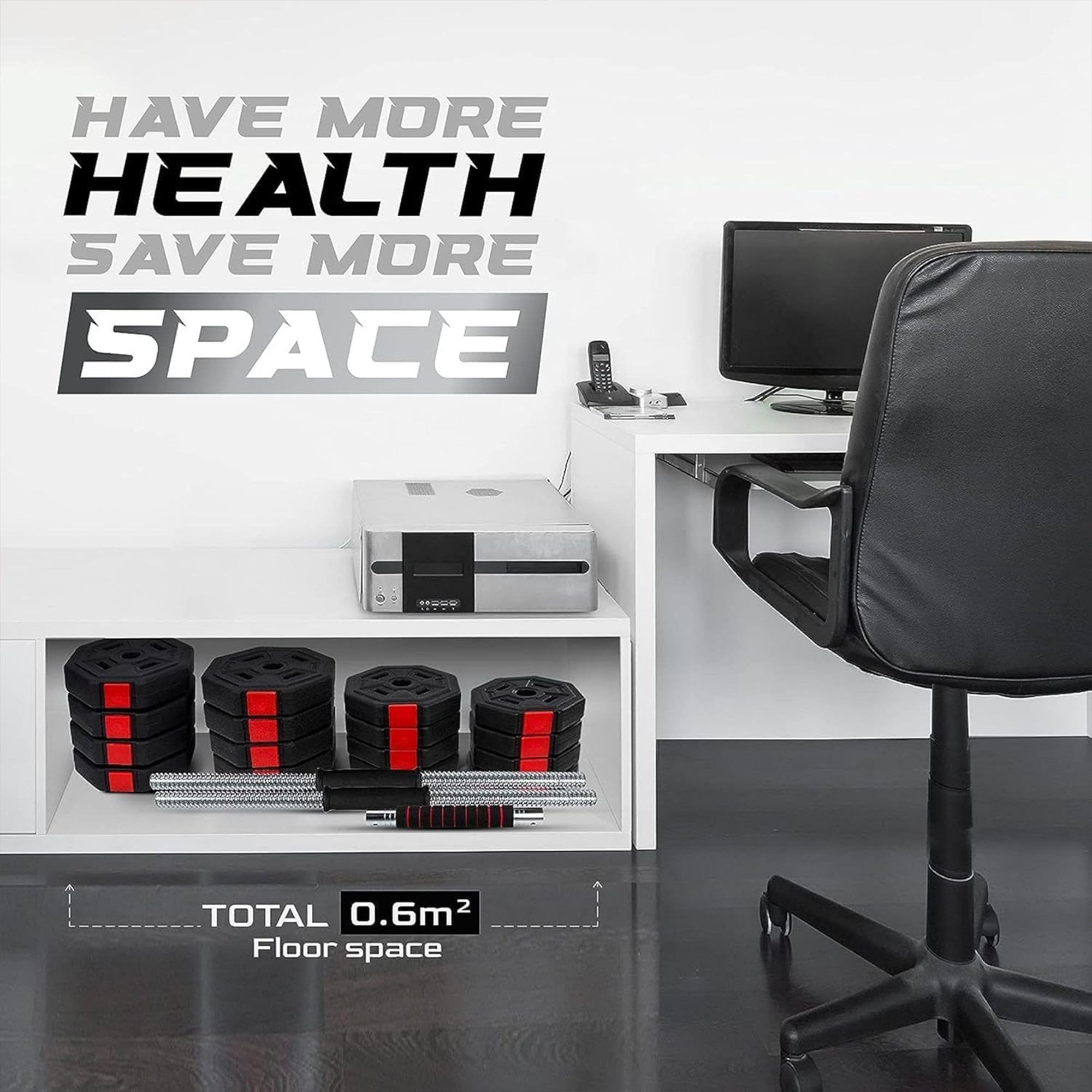 Yes4All Adjustable Dumbbell Set, Non-Slip Grip Free Weights, 66 lbs & Connector - VMInnovations