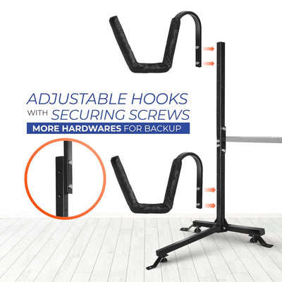 Yes4All Freestanding Double Kayak Rack, Steel Board Stand, 175 Pound Capacity - VMInnovations