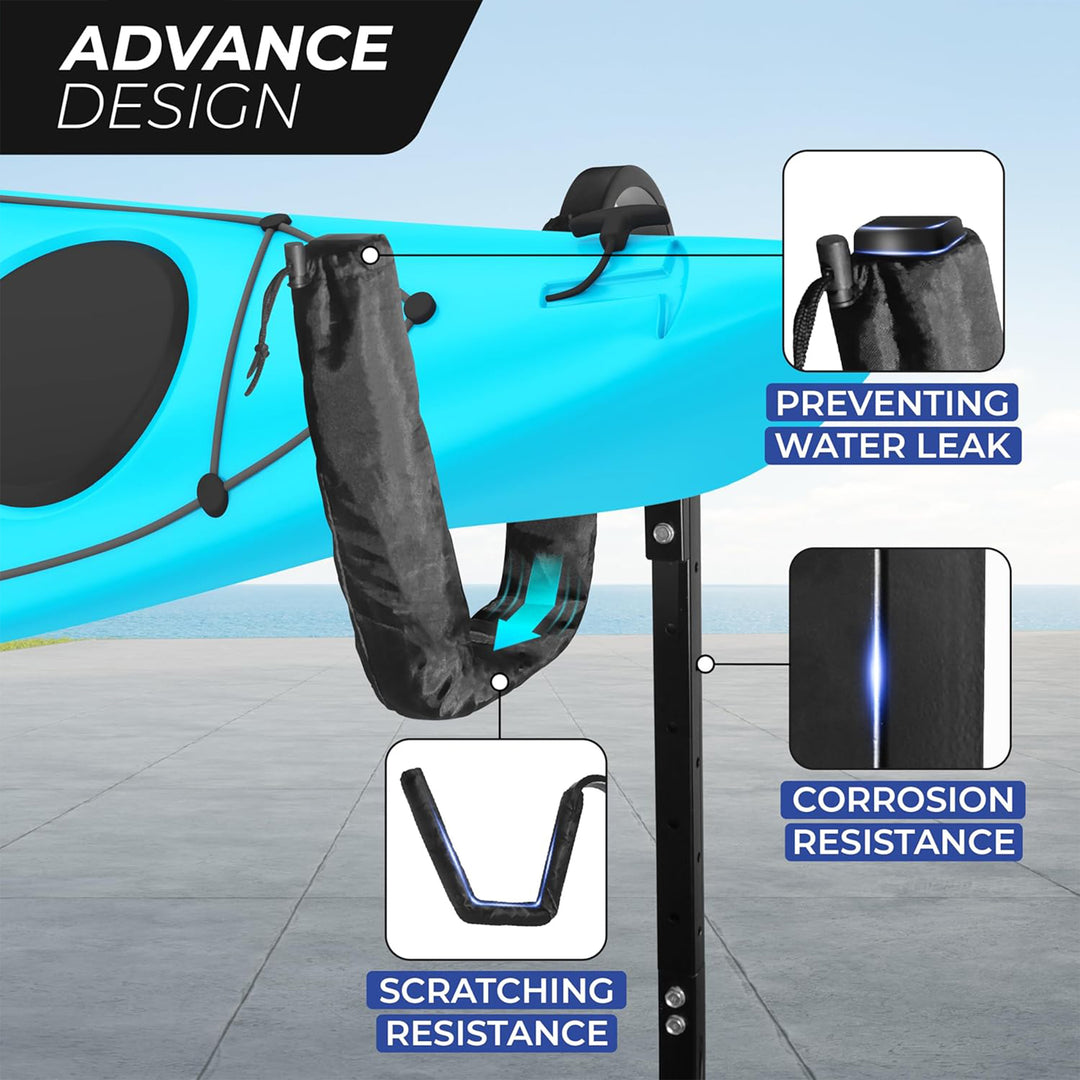 Yes4All Freestanding Double Kayak Rack, Steel Board Stand, 175 Pound Capacity - VMInnovations