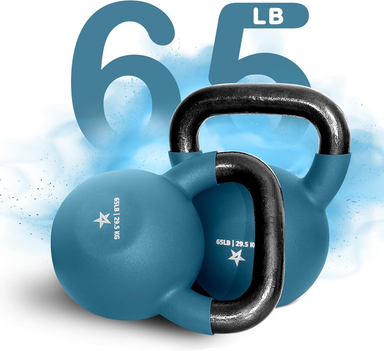 Yes4All 65 Pound Kettlebell, Single Neoprene Coated Cast Iron Weights,Dark Green - VMInnovations