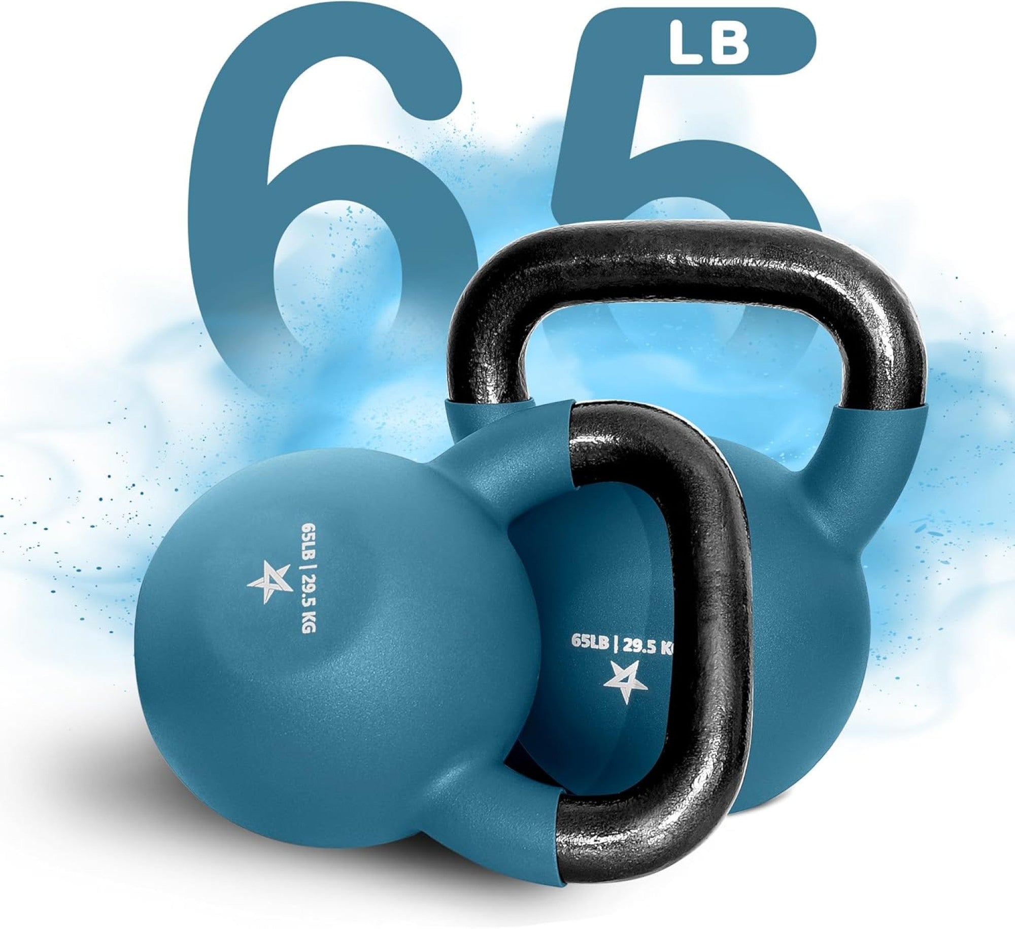 Yes4All 65 Pound Kettlebell, Single Neoprene Coated Cast Iron Weights,Dark Green - VMInnovations