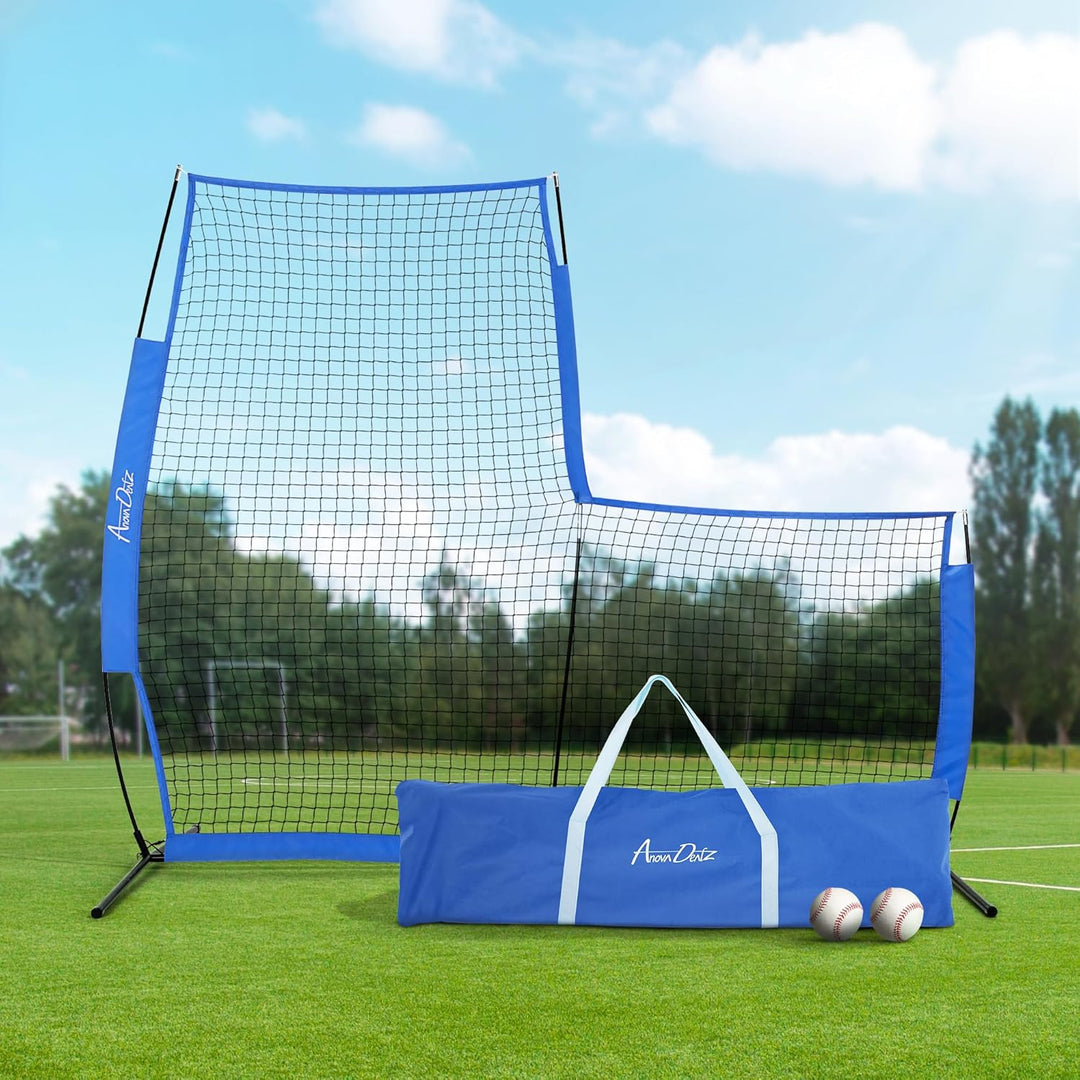 Yes4All 7ft x 7ft Baseball L-Screen Net, Light for Batting & Pitching, Blue
