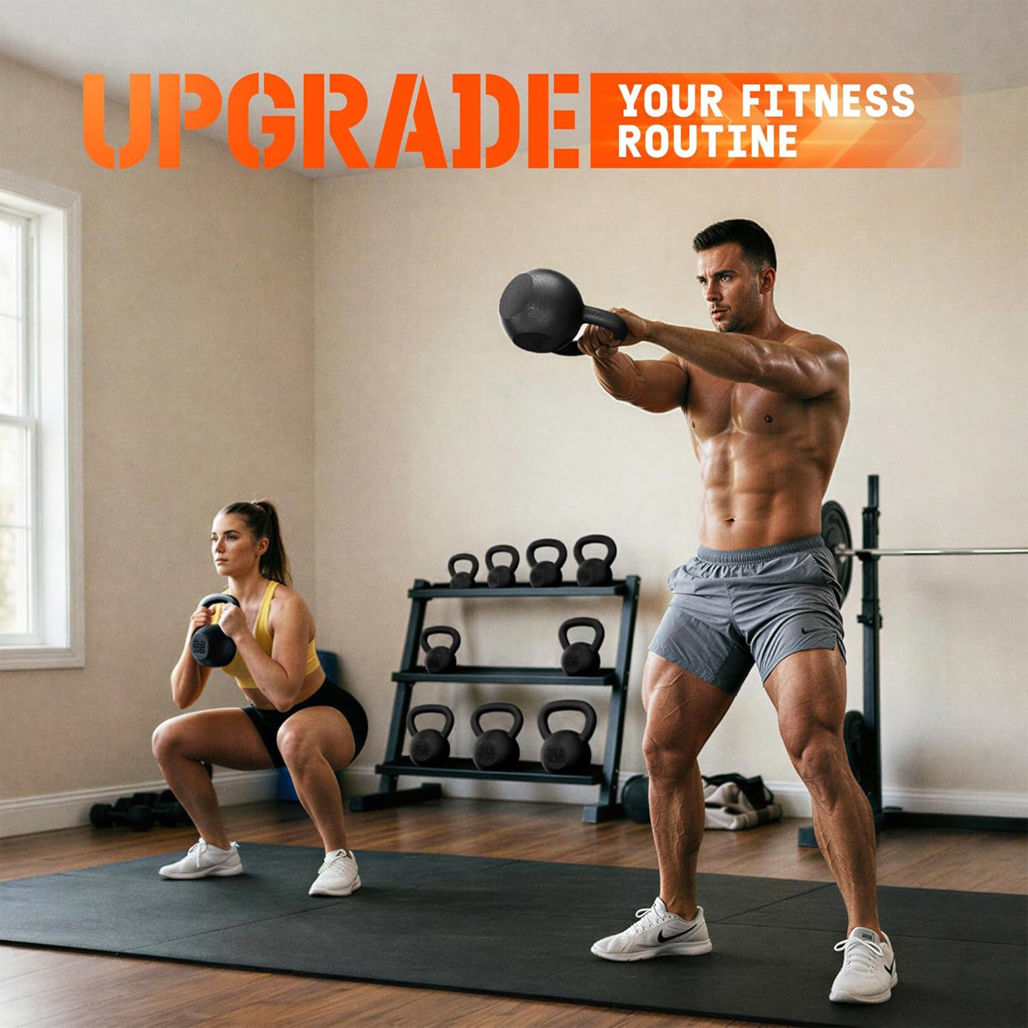 Yes4All 80lbs Kettlebell,Single Painted Cast Iron Weight for Home Gym,(Open Box) - VMInnovations