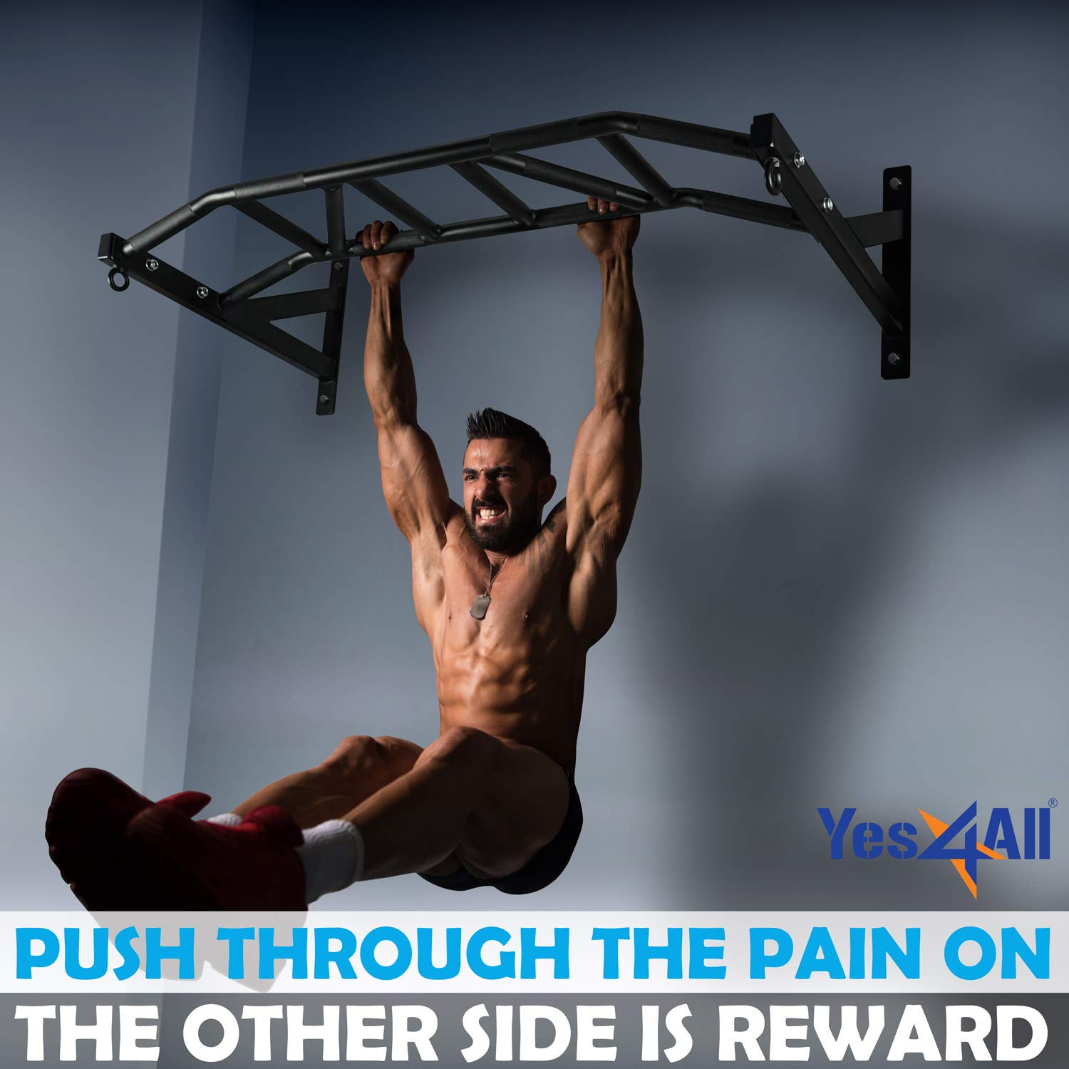 Yes4Alll Wall Mounted Multi-Grip Pull Up Bar for Home Exercise, (For Parts)