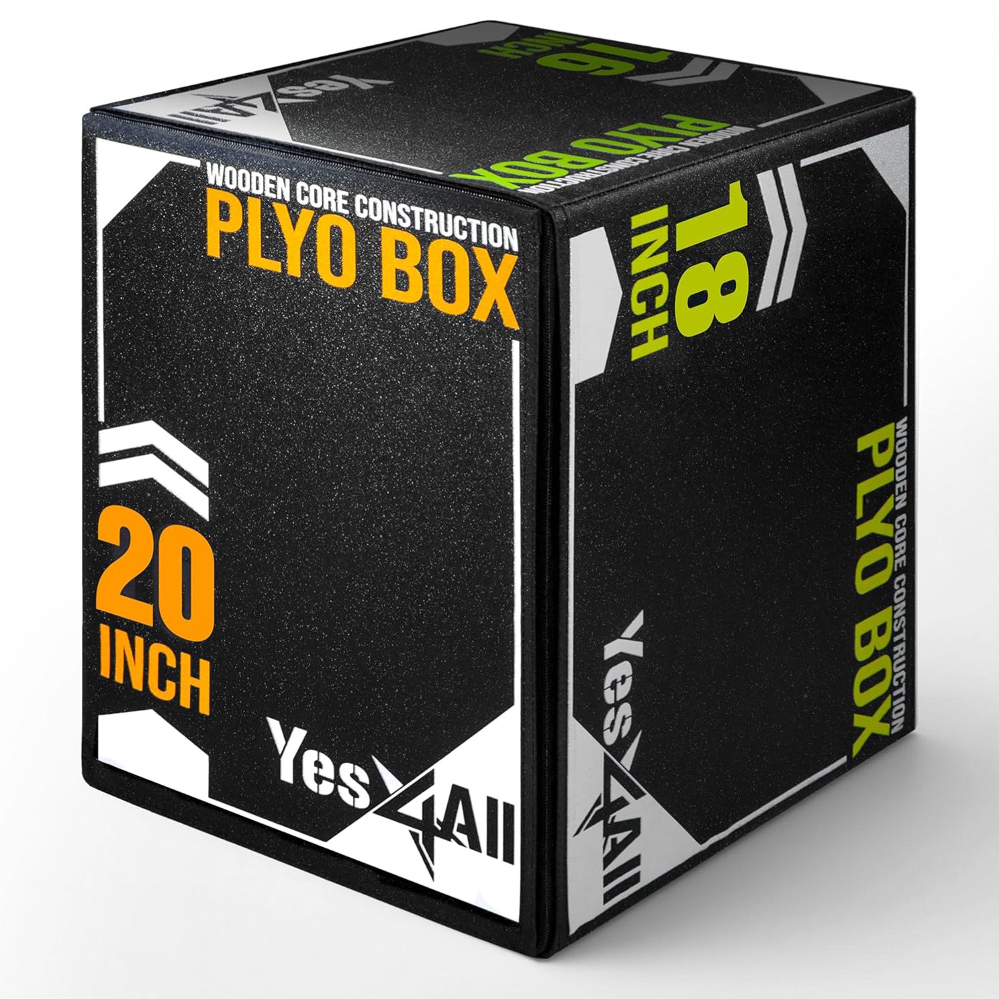 Yes4All 3-in-1 Padded Plyo Box with Wooden Core & Vinyl Cover (Open Box)