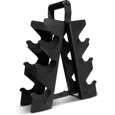 Neoprene Dumbbell Set, Pair of 5, 10, 15 Pound Hand Weights with Rack (Open Box) - VMInnovations
