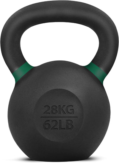 Yes4All 62 Pound Kettlebell, Single Powder Coated Cast Iron Weight, Mint Green - VMInnovations