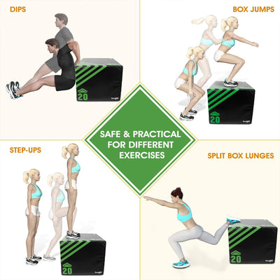 Yes4All 3-in-1 Soft Plyo Box with Foam Core & PVC Cover, 16lb (Open Box)