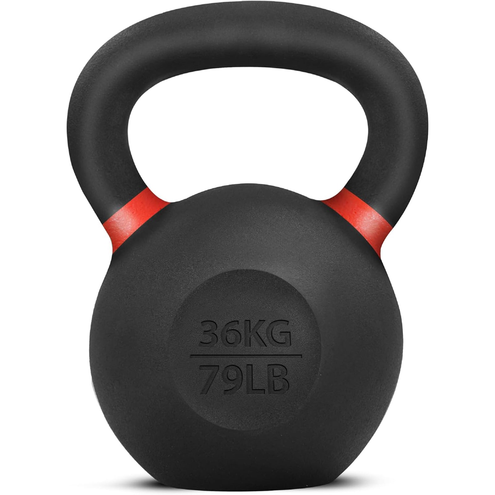 Yes4All 79 Pound Kettlebell, Single Powder Coated Cast Iron Weight, Dark Red - VMInnovations