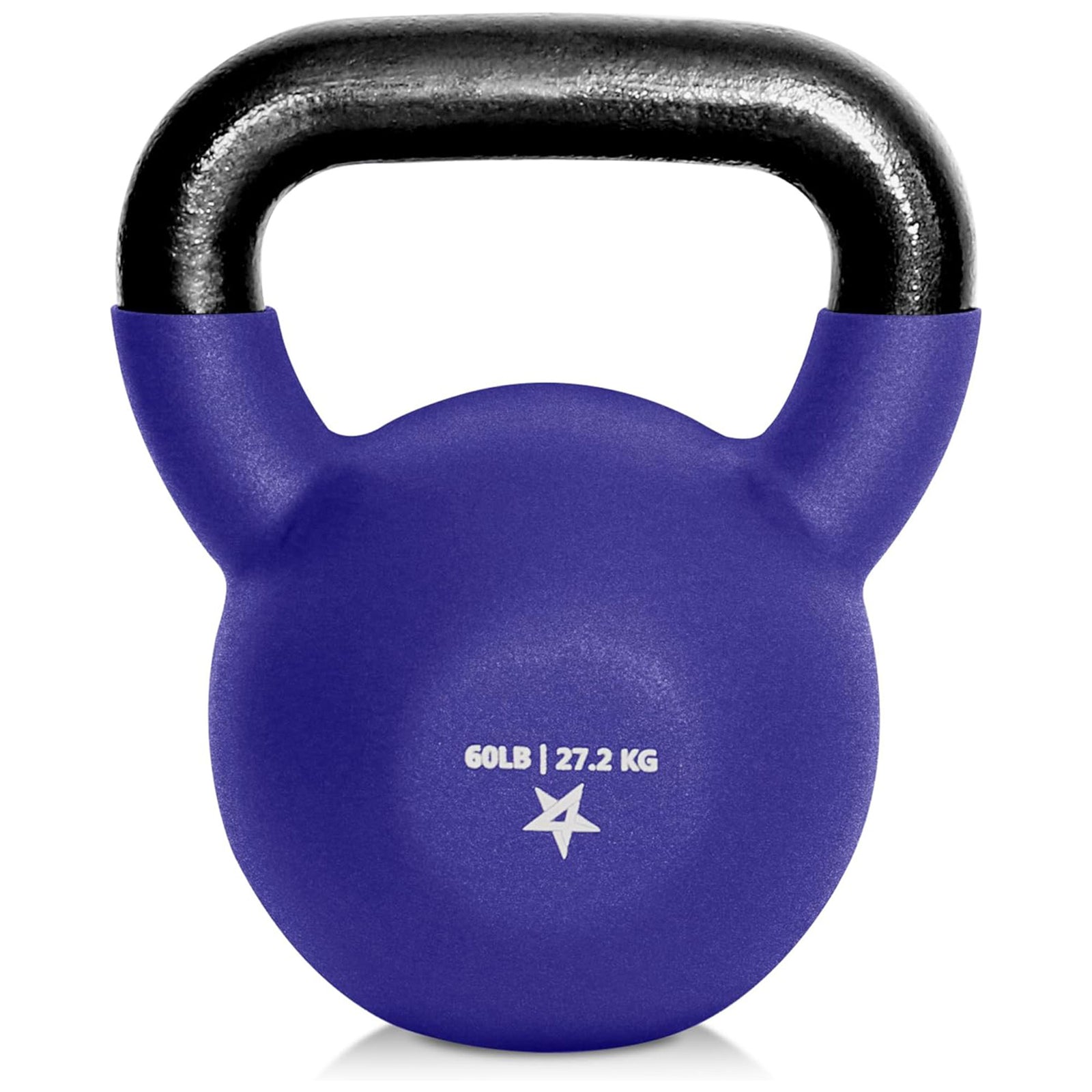 Yes4All 60 Pound Kettlebell, Single Neoprene Coated Cast Iron Weights, Purple - VMInnovations
