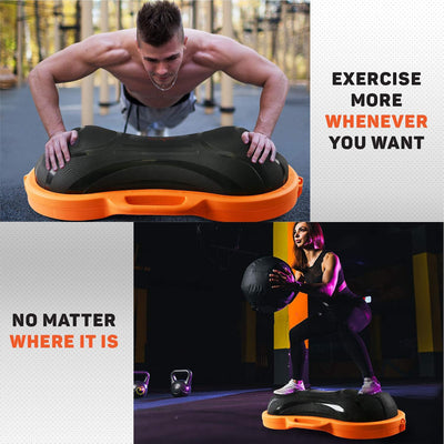 Yes4All Balance Ball, Half Peanut Exercise Workout Trainer, 1100 lb, Orange - VMInnovations