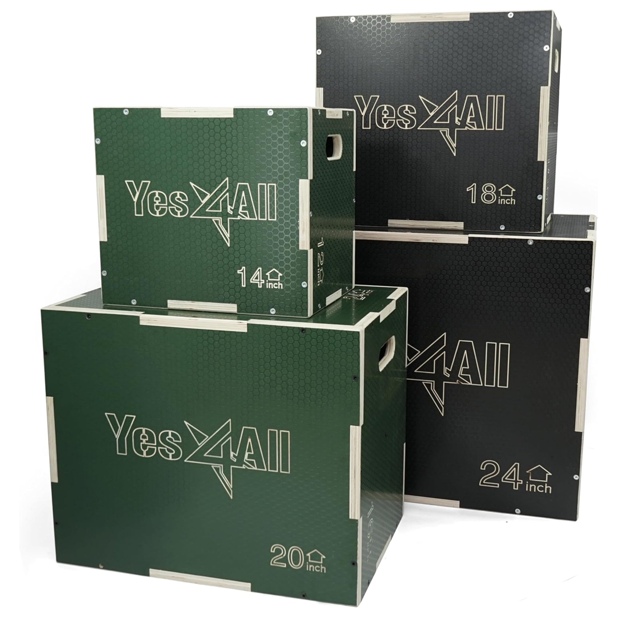 Yes4All 3-in-1 Wooden Plyo Box w/ Handles & Non-Slip Coating (Open Box)