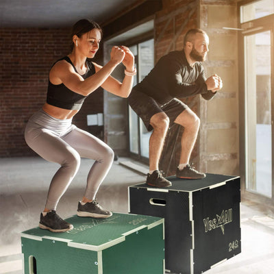 Yes4All 3-in-1 Wooden Plyo Box w/ Handles & Non-Slip Coating (Open Box)