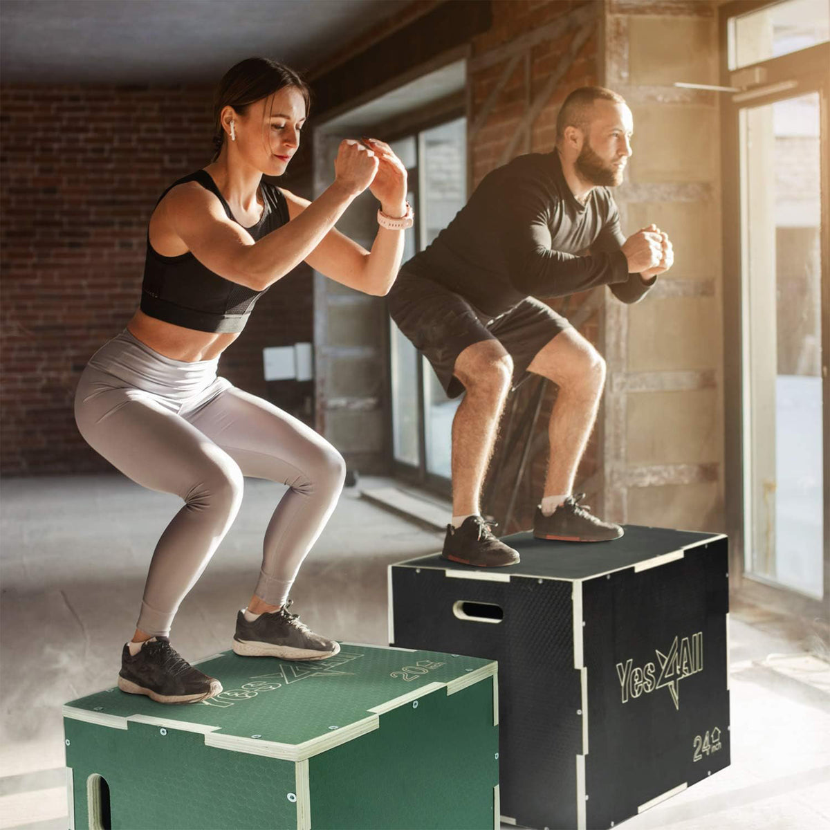 Yes4All 3-in-1 Wooden Plyo Box w/ Handles & Non-Slip Coating (Open Box)