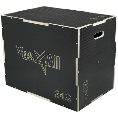 Yes4All 3-in-1 Wooden Plyo Box w/ Handles & Non-Slip Coating (Open Box)