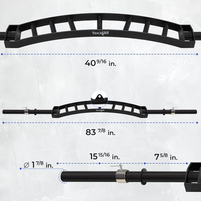 Yes4All Multi Grip Barbell & Cable, Fits Olympic Weight Plates (Open Box) - VMInnovations