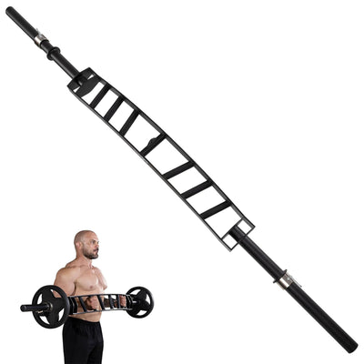 Yes4All Multi Grip Barbell & Cable Attachment, Fits Olympic Weight Plates, Black (For Parts)