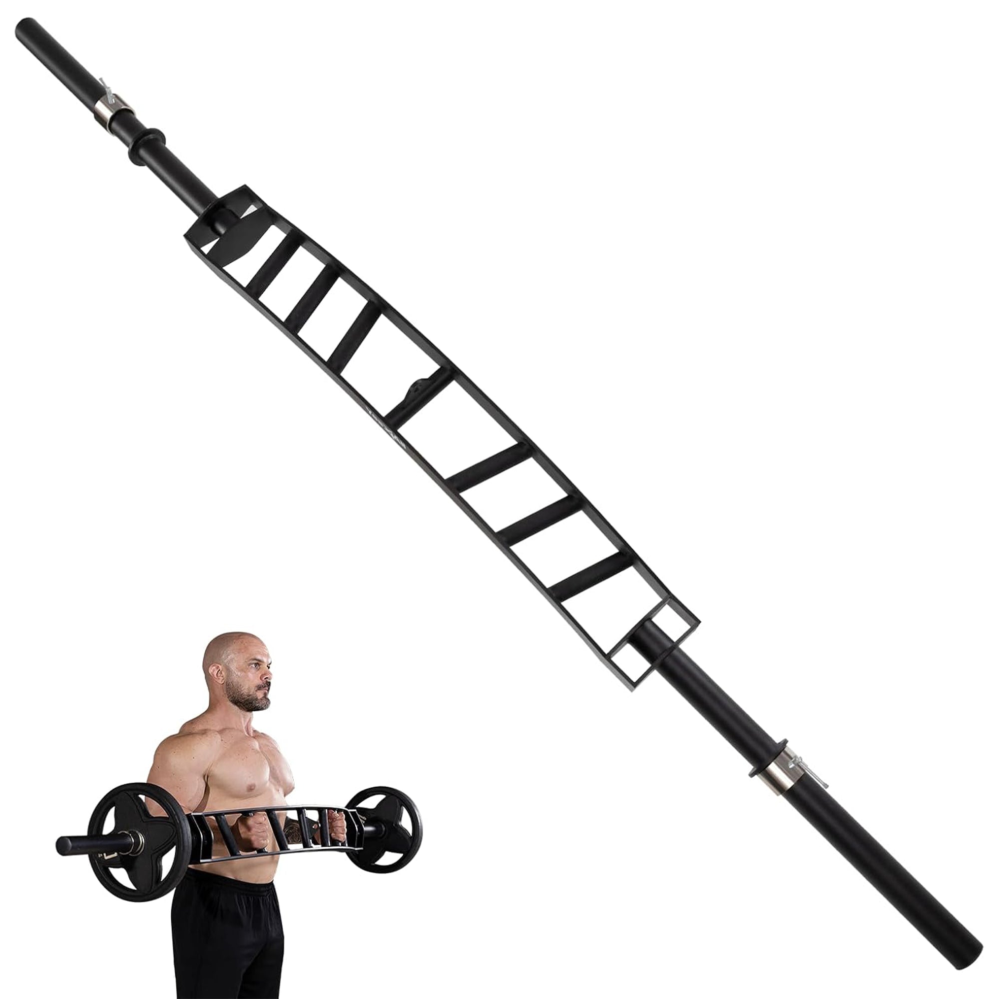 Yes4All Multi Grip Barbell & Cable, Fits Olympic Weight Plates (Open Box)