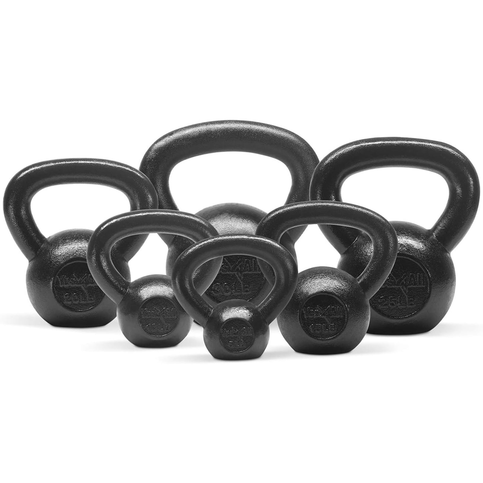 Yes4All  5, 10, 15, 20, 25, & 30lb Kettlebell Set, Cast Iron Home Gym Weights - VMInnovations