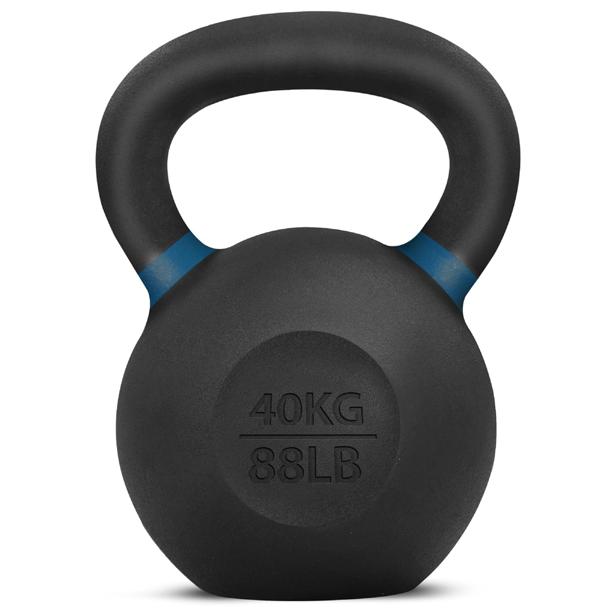 Yes4All 88 Pound Kettlebell, Single Powder Coated Cast Iron Weight, Deep Blue - VMInnovations