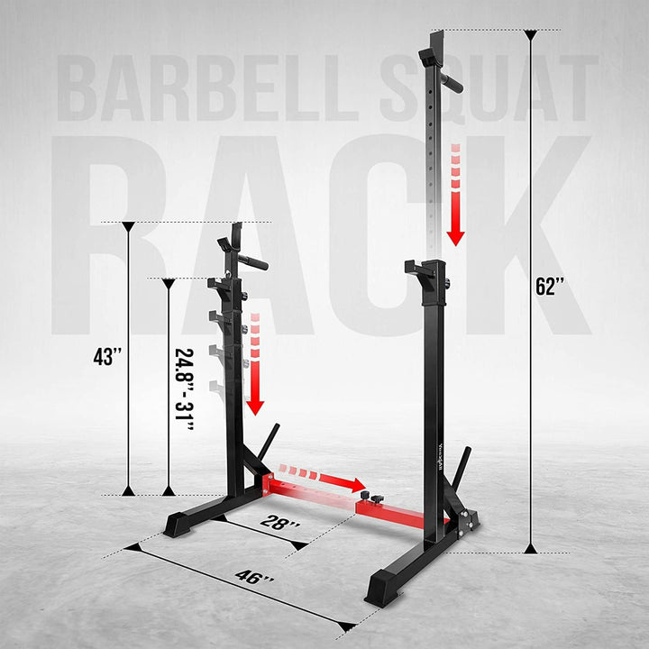 Yes4All Multifunction & Adjustable Barbell Stand for Home Gyms, 690 Lb Capacity - VMInnovations