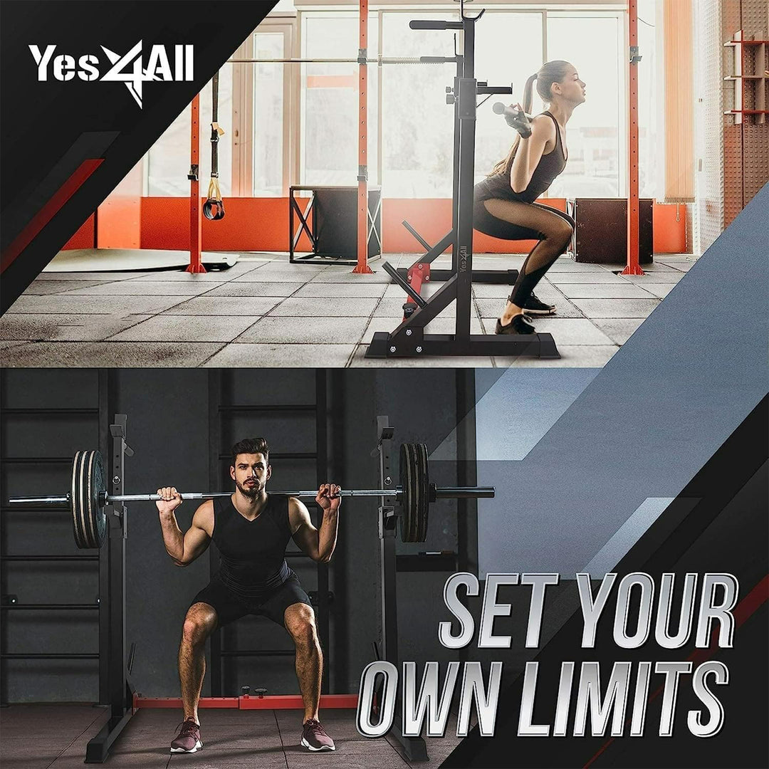 Yes4All Multifunction & Adjustable Barbell Stand for Home Gyms, 690 Lb Capacity - VMInnovations