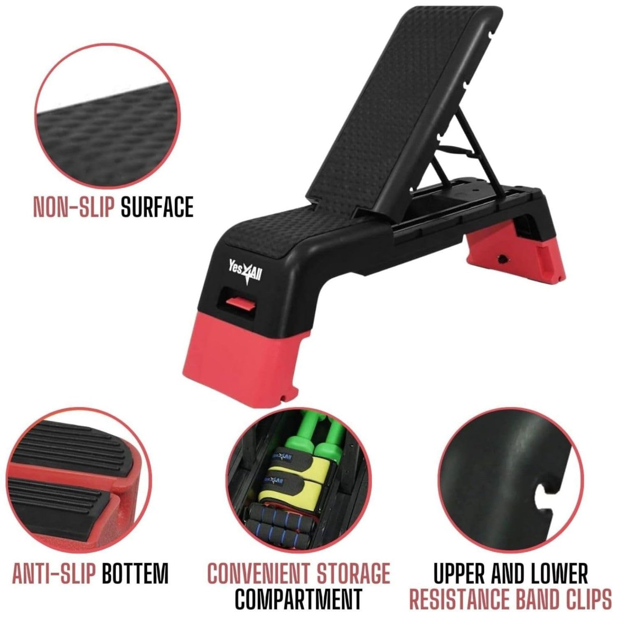 Yes4All Aerobic Deck Step Platform for Cardio & Strength Training, Orange/Purple - VMInnovations