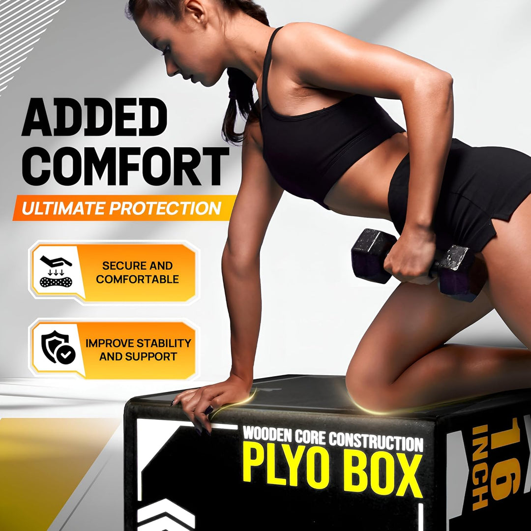 Yes4All 3-in-1 Padded Plyo Box with Wooden Core & Vinyl Cover 30"L x 24"W x 20"H - VMInnovations