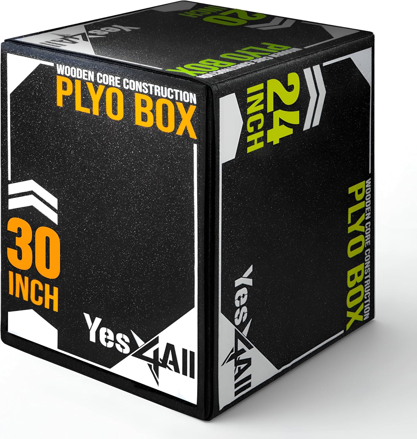 Yes4All 3-in-1 Padded Plyo Box with Wooden Core & Vinyl Cover 30"L x 24"W x 20"H - VMInnovations
