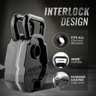 Yes4All 50 Pound Bell Weights, 1 Pair Combo Kettlebell and Olympic Weight Plates - VMInnovations