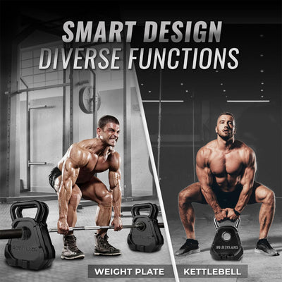 Yes4All 50 Pound Bell Weights, 1 Pair Combo Kettlebell and Olympic Weight Plates - VMInnovations