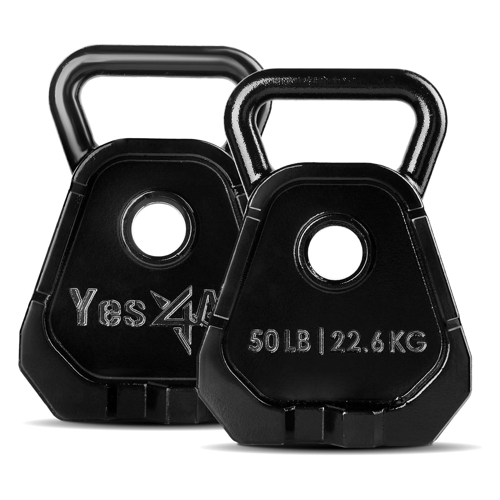 Yes4All 50 Pound Bell Weights, 1 Pair Combo Kettlebell and Olympic Weight Plates - VMInnovations