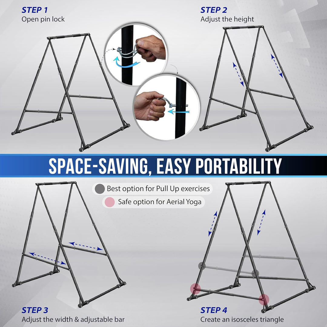 Yes4All Freestanding Pull Up & Chin Up Bar with 126 Levels and 770 Lb Capacity - VMInnovations