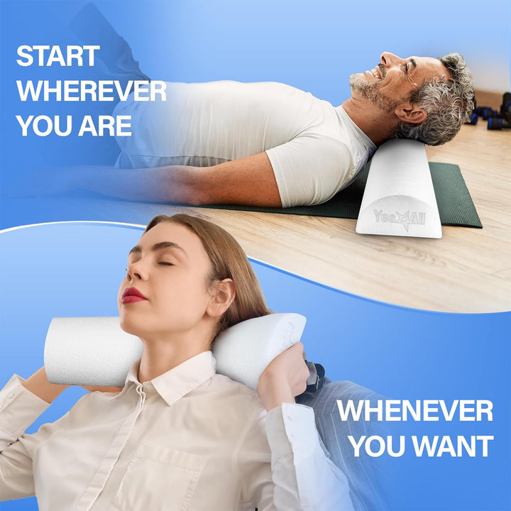 Yes4All Medium Firm Half Round Foam Roller for Massage & Exercise, 24 Inch White