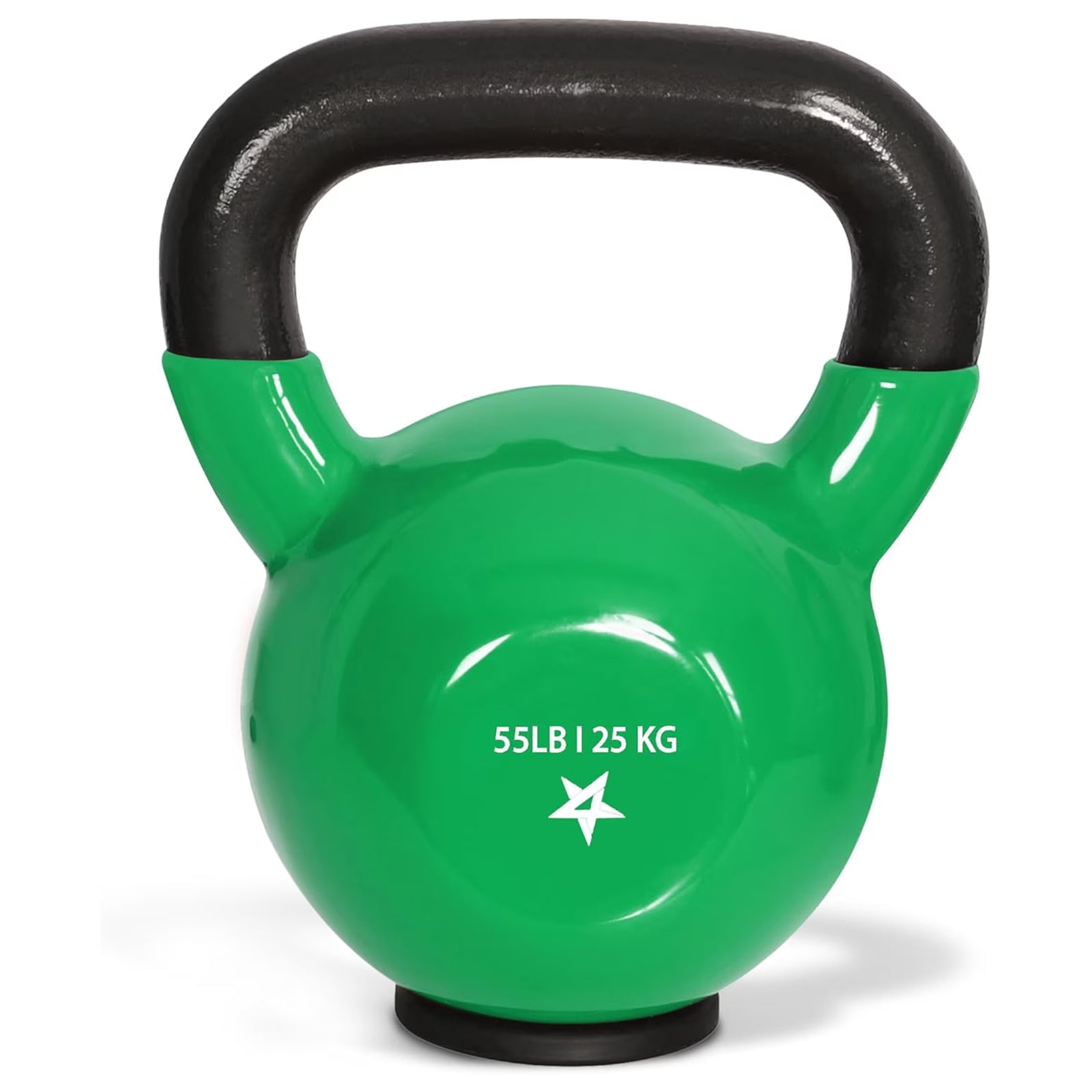 Yes4All 55 Pound Kettlebell, Vinyl Coated Cast Iron Weight w/Rubber Base, Green - VMInnovations