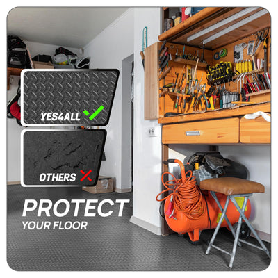 Yes4All Interlocking Foam Exercise Mat, 7/16" Thick, 24"x24", 120 Sq Ft, Grey - VMInnovations
