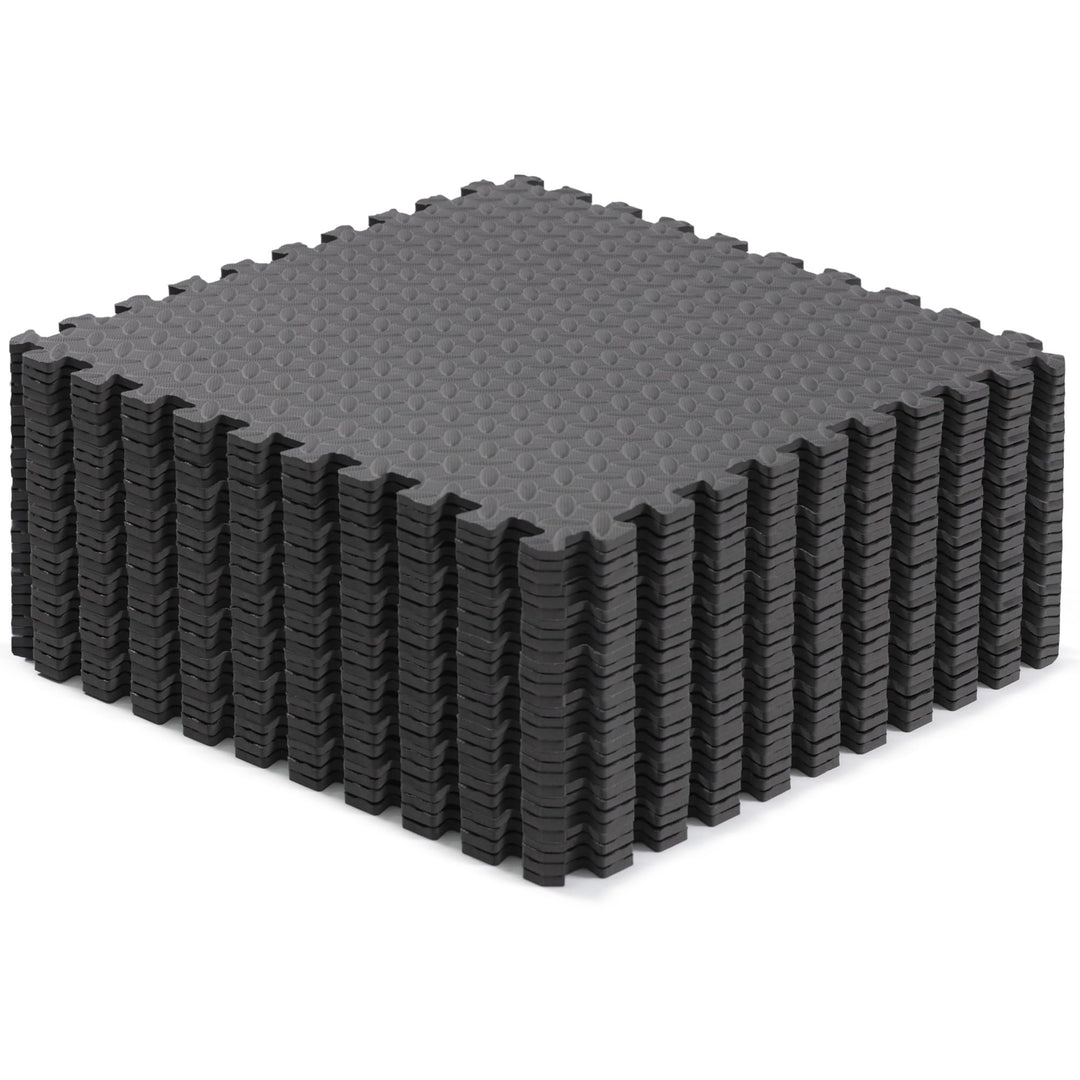Yes4All Interlocking Foam Exercise Mat, 7/16" Thick, 24"x24", 120 Sq Ft, Grey - VMInnovations