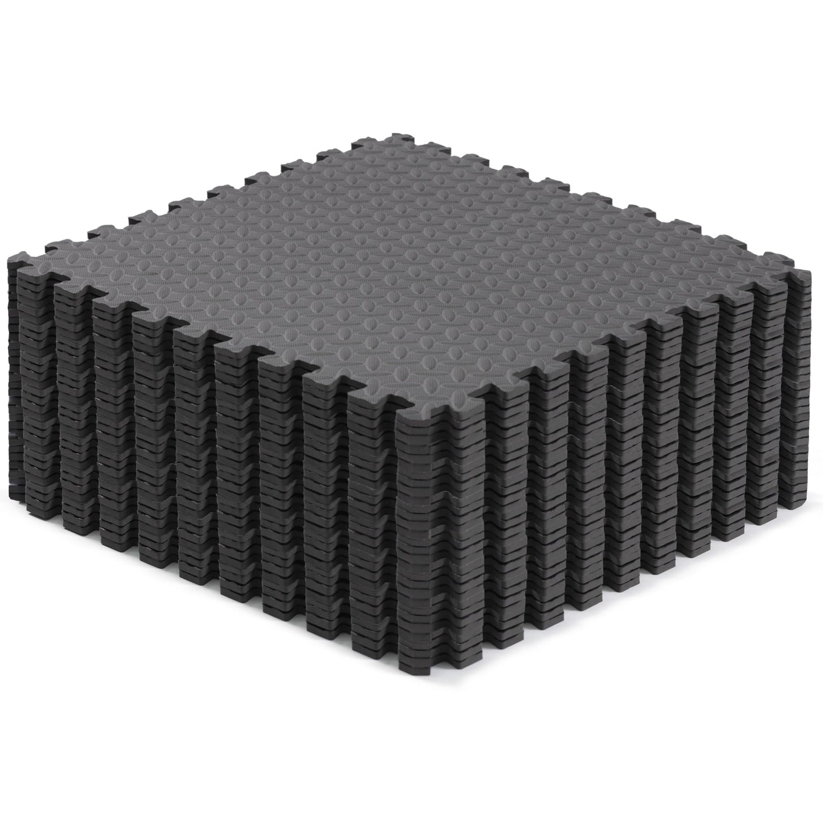Yes4All Interlocking Foam Exercise Mat, 7/16" Thick, 24"x24", 120 Sq Ft, Grey - VMInnovations