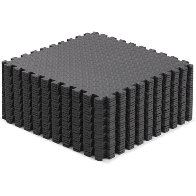 Yes4All Interlocking Foam Exercise Mat, 7/16" Thick, 24"x24", 120 Sq Ft, Grey - VMInnovations