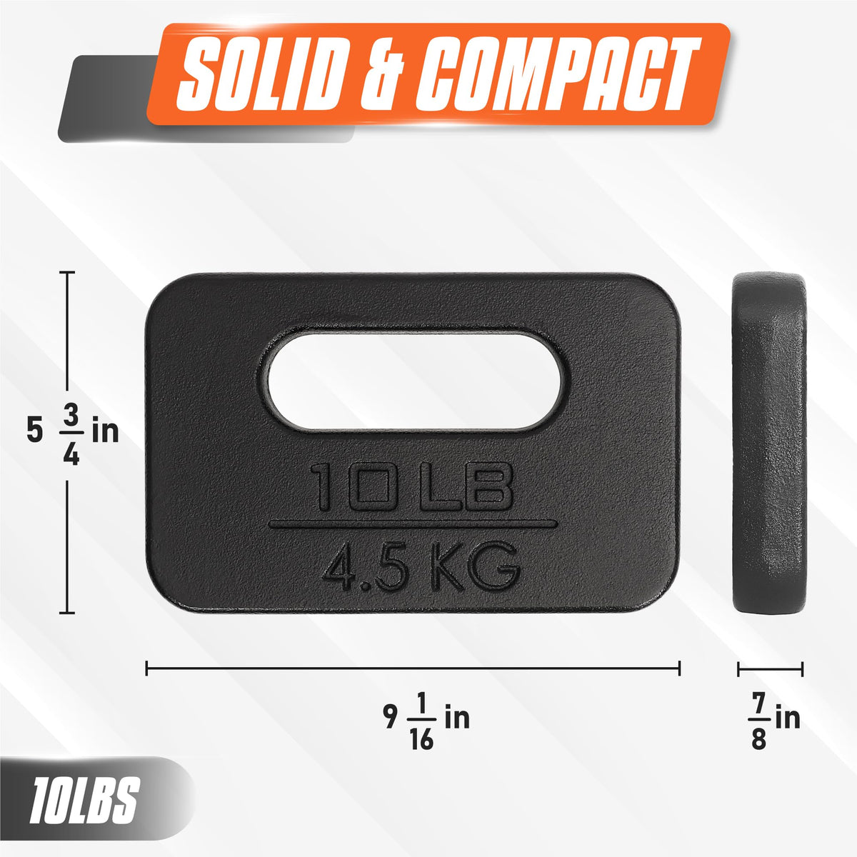 Yes4All Cast Iron Rucking Weight with Ergonomic Rounded Handle, 2(Open Box)