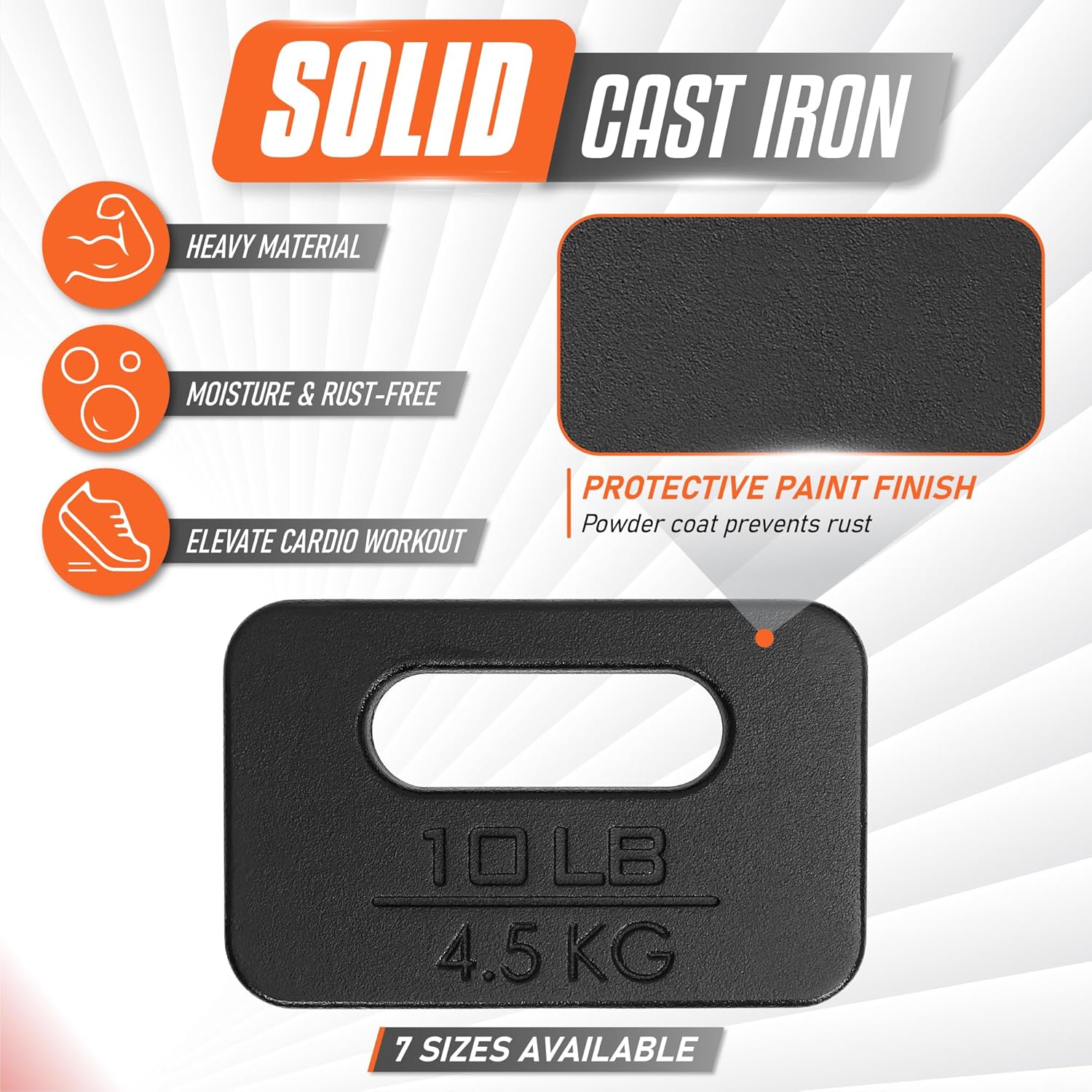 Yes4All Cast Iron Rucking Weight with Ergonomic Rounded Handle, 2(Open Box)