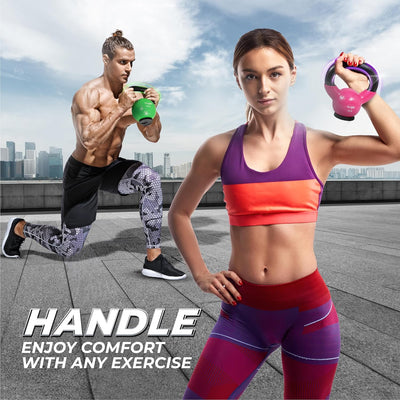Yes4All 65lb Kettlebell, Vinyl Coated Cast Iron Weight w/Rubber Base, Dark Red - VMInnovations