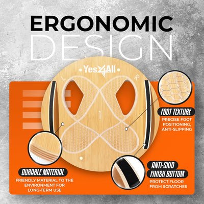 Yes4All Wobble Board with Anti-Slip Pads for Balance Training, 350 Lb Capacity - VMInnovations