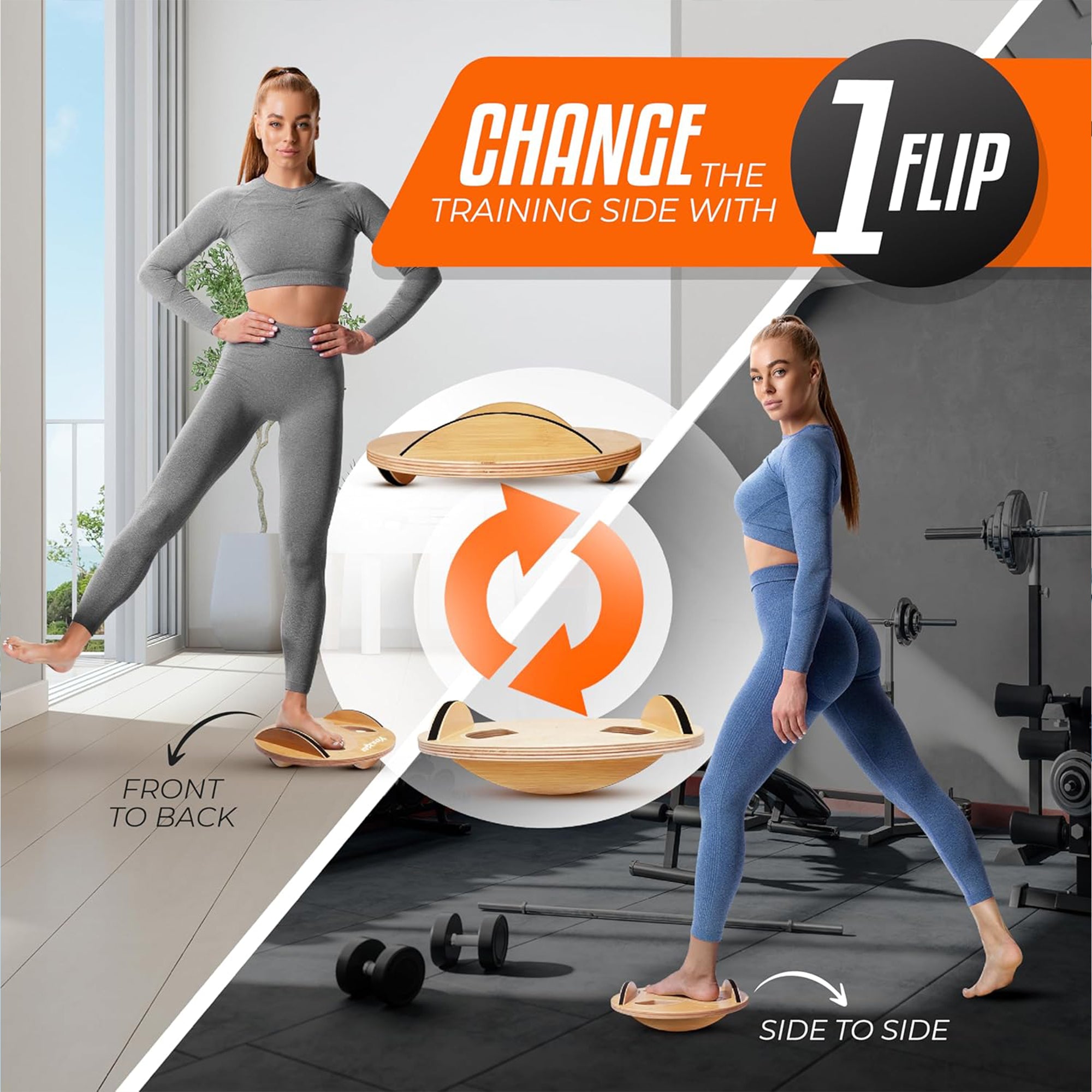 Yes4All Wobble Board with Anti-Slip Pads for Balance Training, 350 Lb Capacity - VMInnovations
