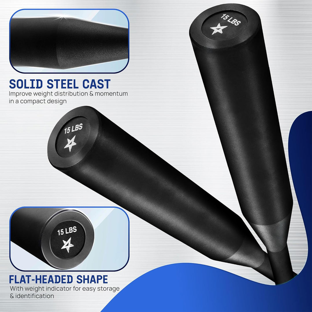 Yes4All Indian Clubs, Durable Steel Weights for Training and Rotational Strength - VMInnovations