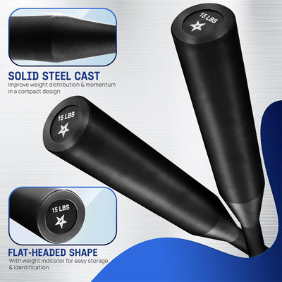 Yes4All Indian Clubs, Durable Steel Weights for Training and Rotational Strength - VMInnovations
