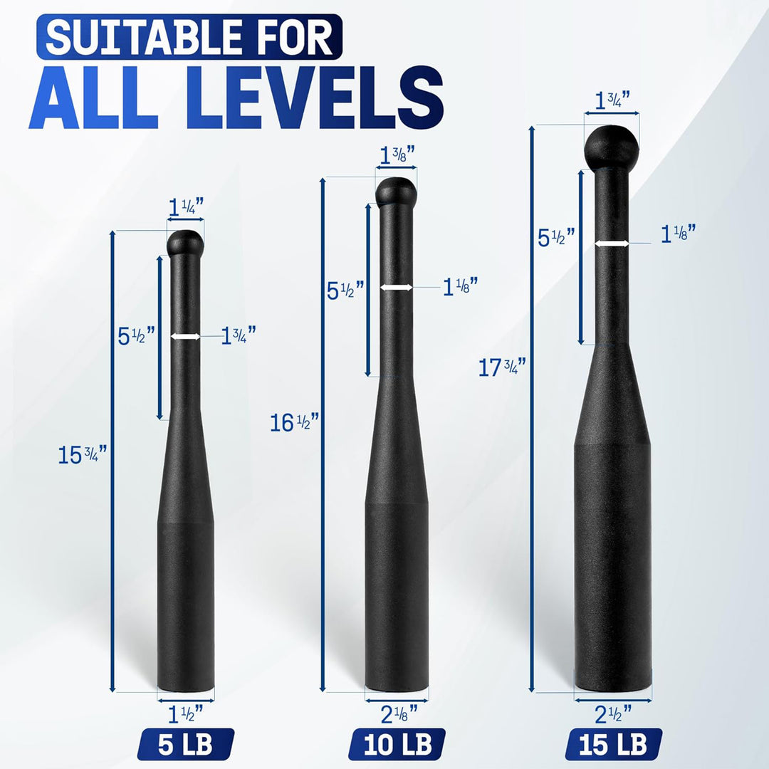 Yes4All Indian Clubs, Durable Steel Weights for Training and Rotational Strength - VMInnovations