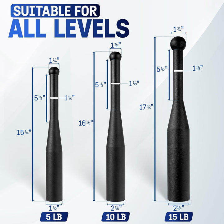 Yes4All Indian Clubs, Durable Steel Weights for Training and Rotational Strength - VMInnovations