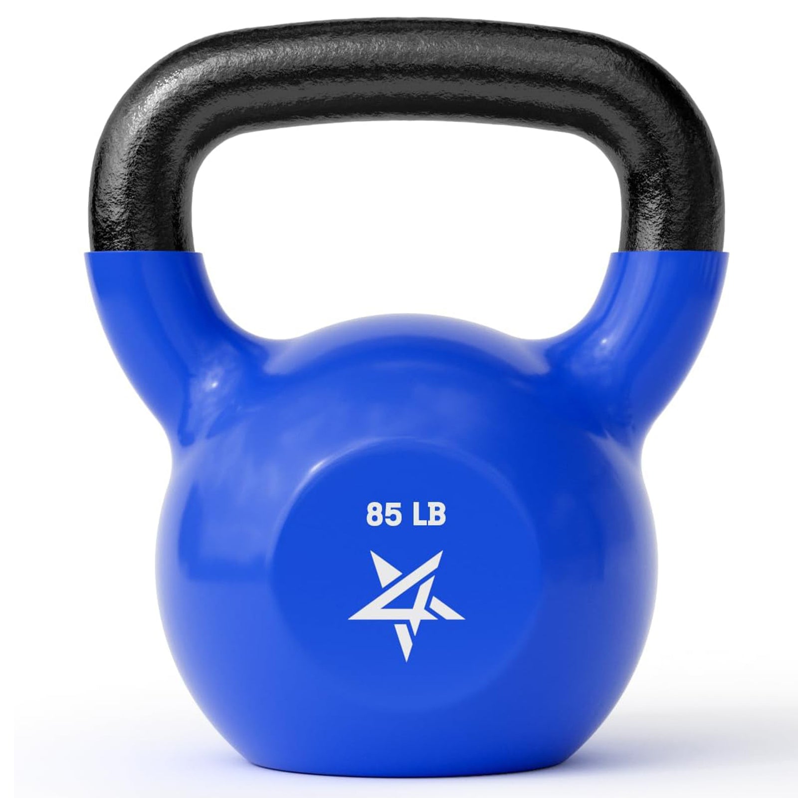 Yes4All 85 Pound Kettlebell, Single Vinyl Coated Cast Iron Home Gym Weight, Blue - VMInnovations