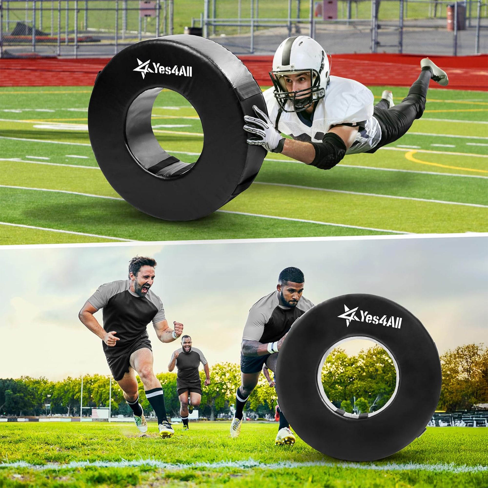 Yes4All Tackle Wheel, 28" Round Football Tackle Dummy w/ Handles (Open Box)